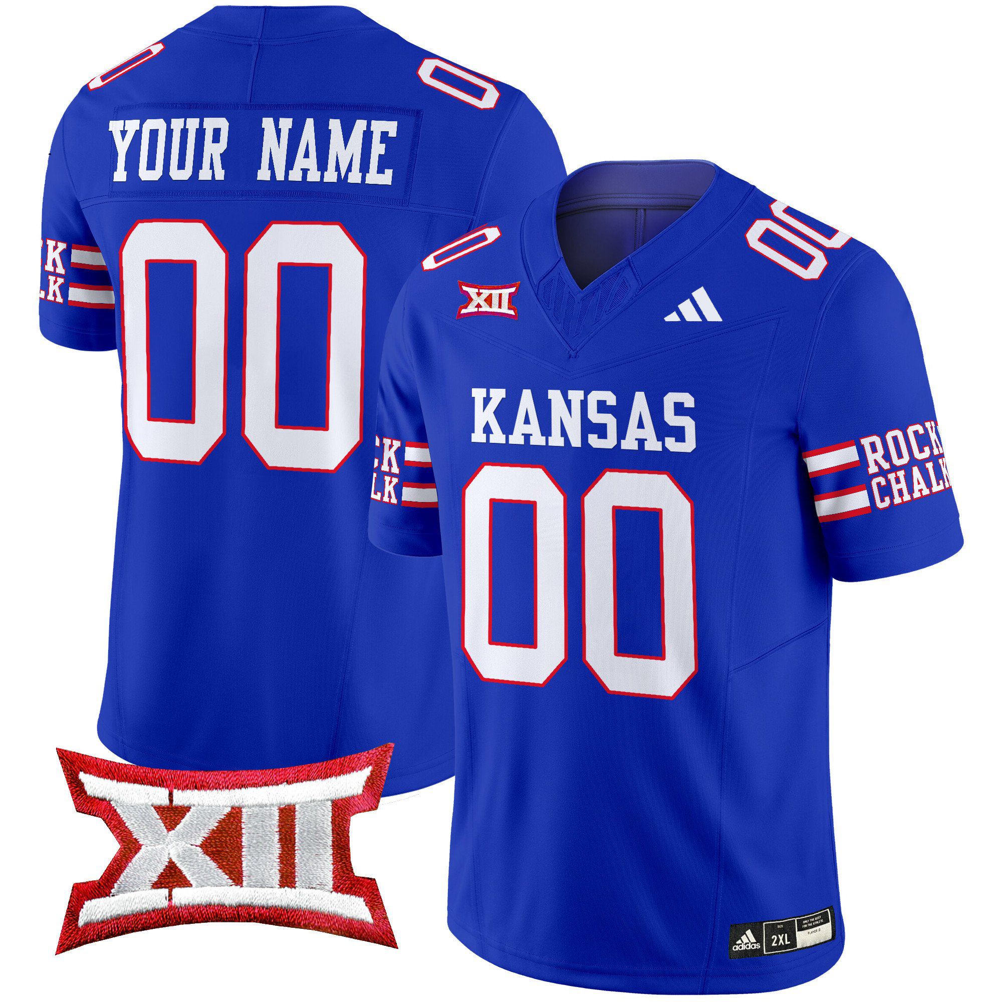 Men Kansas Jayhawks Blue 2024 Vapor Limited Custom NCAA Jersey